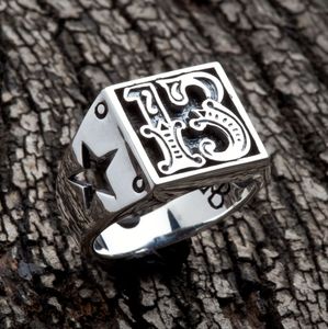 Men's 925 Sterling Silver Unlucky 13 Ring
